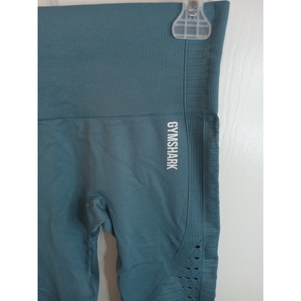 Gymshark Energy Seamless Leggings Blue‎ Size XSmall Activewear Fitness Cutouts - Picture 4 of 16